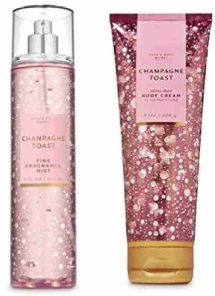 Bath & Body Works Champagne Toast Fragrance Mist & Body Cream Set of 2 New