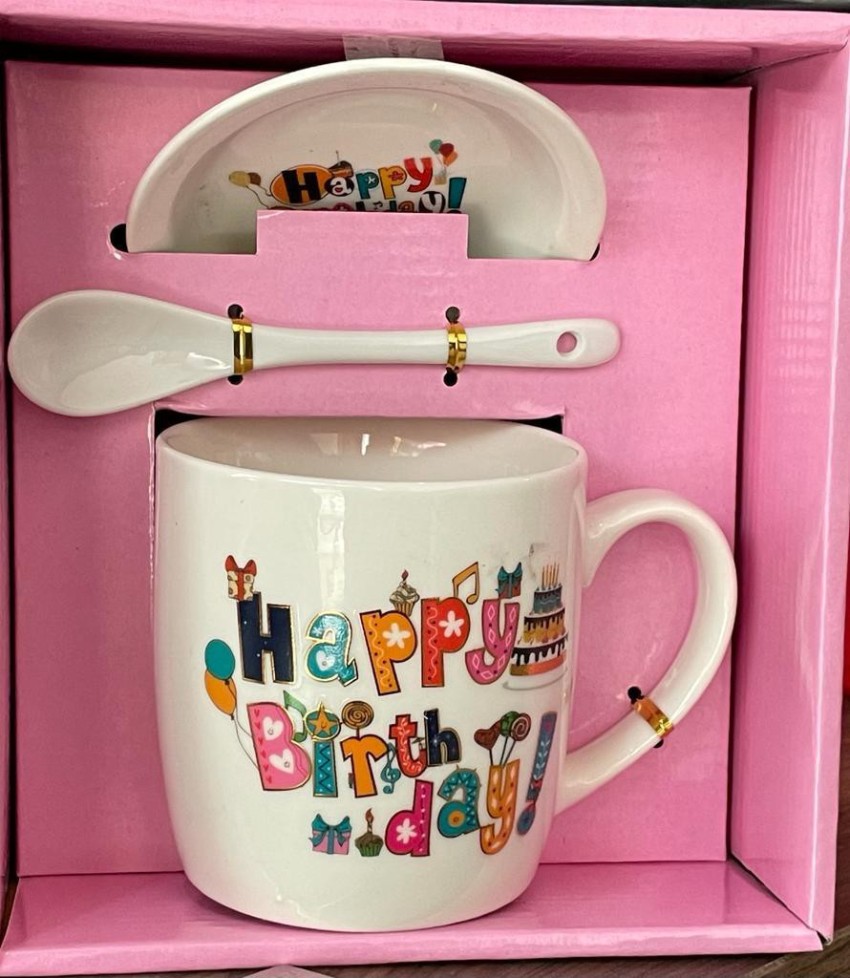 Personalized Initial Mugs - Happy Birthday Gift Set – The Spring Palette