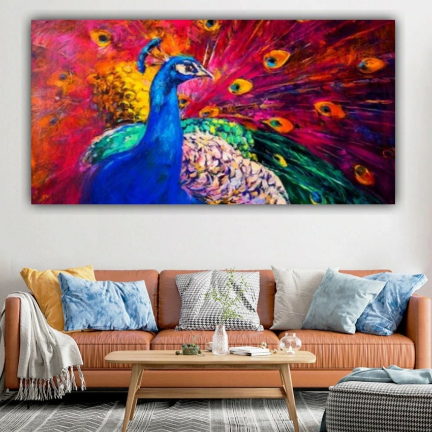 Innovision The seven colours beautiful multicoloured peacock abstract  modern art canvas Canvas 60 inch x 30 inch Painting Price in India - Buy  Innovision The seven colours beautiful multicoloured peacock abstract modern