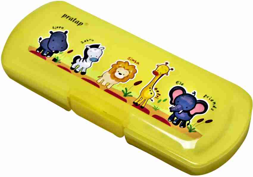 IDYD Pencil Box for Kids With Pencil, Eraser and Sharpener  Cartoon Art Plastic Pencil Box 