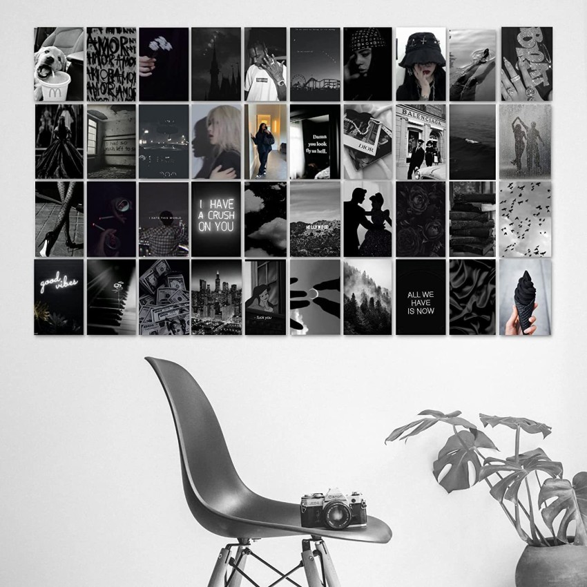 Photo Wall Collage Kit Black and White Aesthetic set of 60 