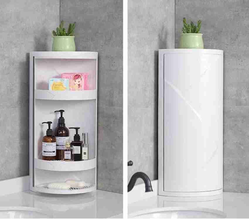 Wall Mounted Bathroom Shelf Plastic Rotating Corner Shower Rack