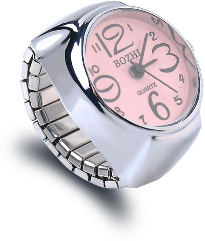 Buy YELLOW CHIMES Pink Dial Analog Watch Stretchable Women Girls Stainless Steel Silver Plated Ring Online at Best Prices in India Flipkart