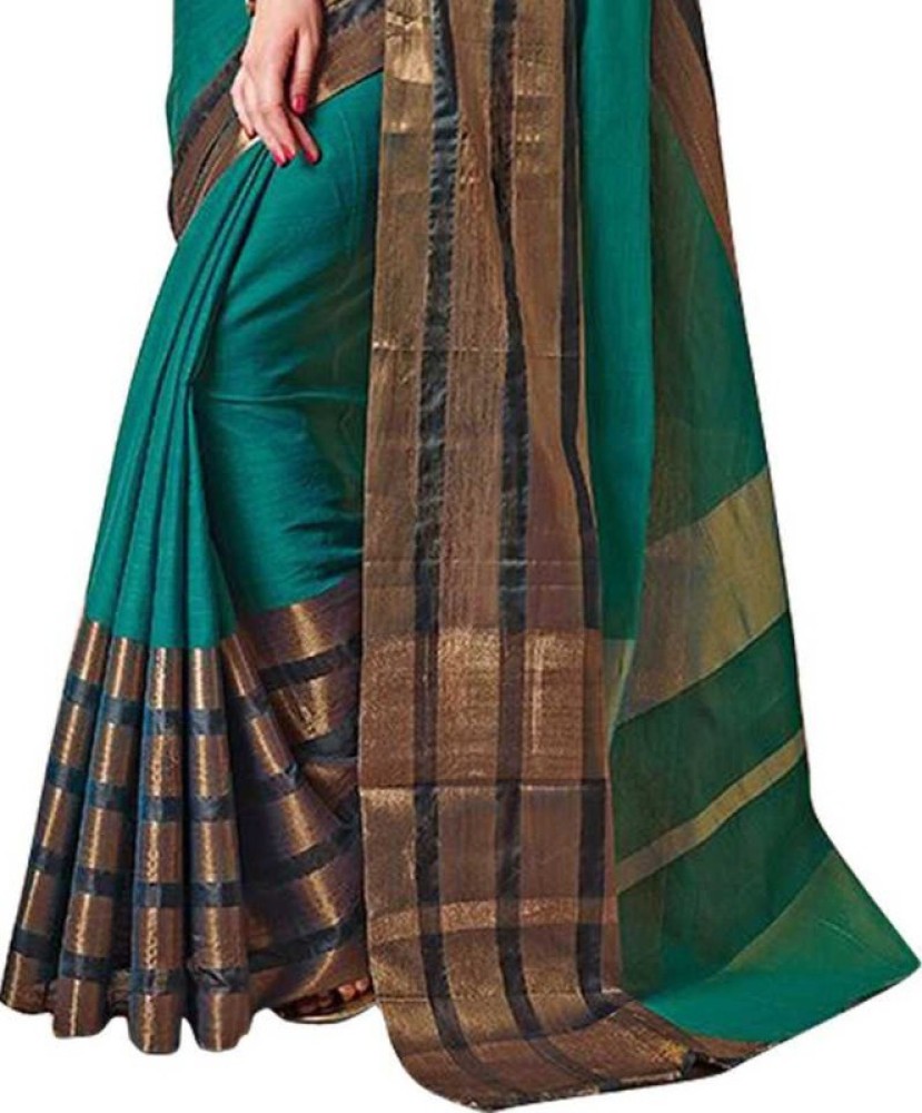 Buy ROFOLO Women Multicolor Striped Cotton Silk Daily Wear Saree Online at  Best Prices in India - JioMart.
