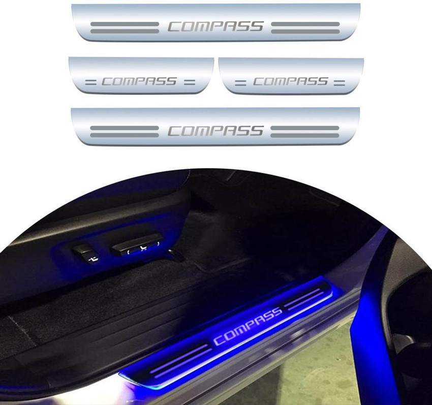 ATEEN Jeep Compass Car Door Led foot step Light Acrylic Sill Plate