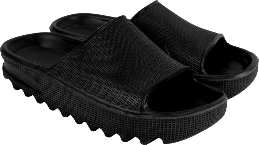 Mens slippers solid sole hot sale