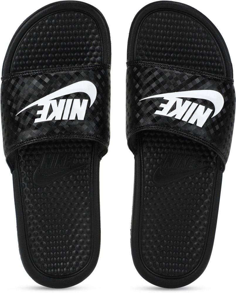 White and black nike best sale slides womens