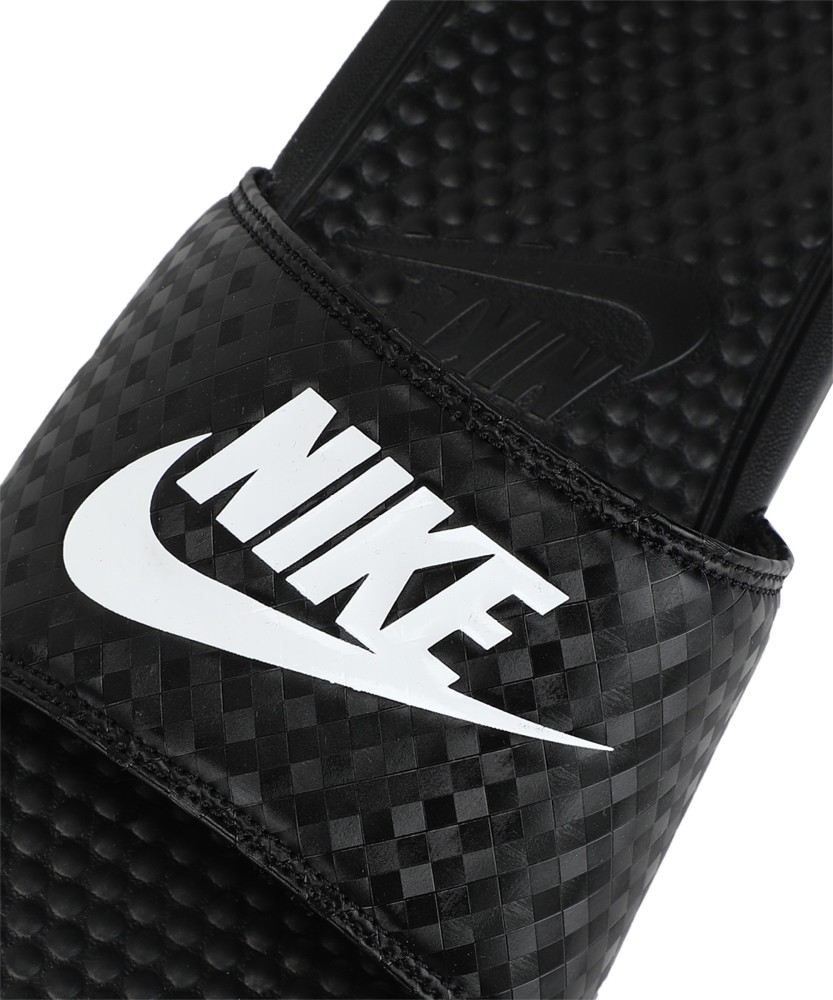 White and black nike best sale slides womens