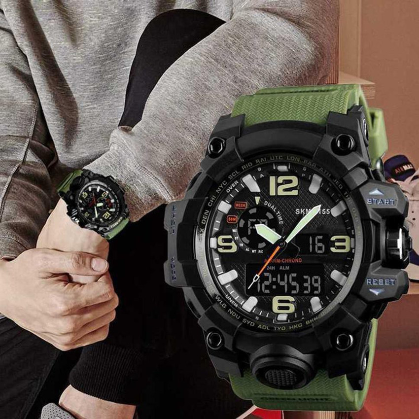 Skmei 1155 army green top