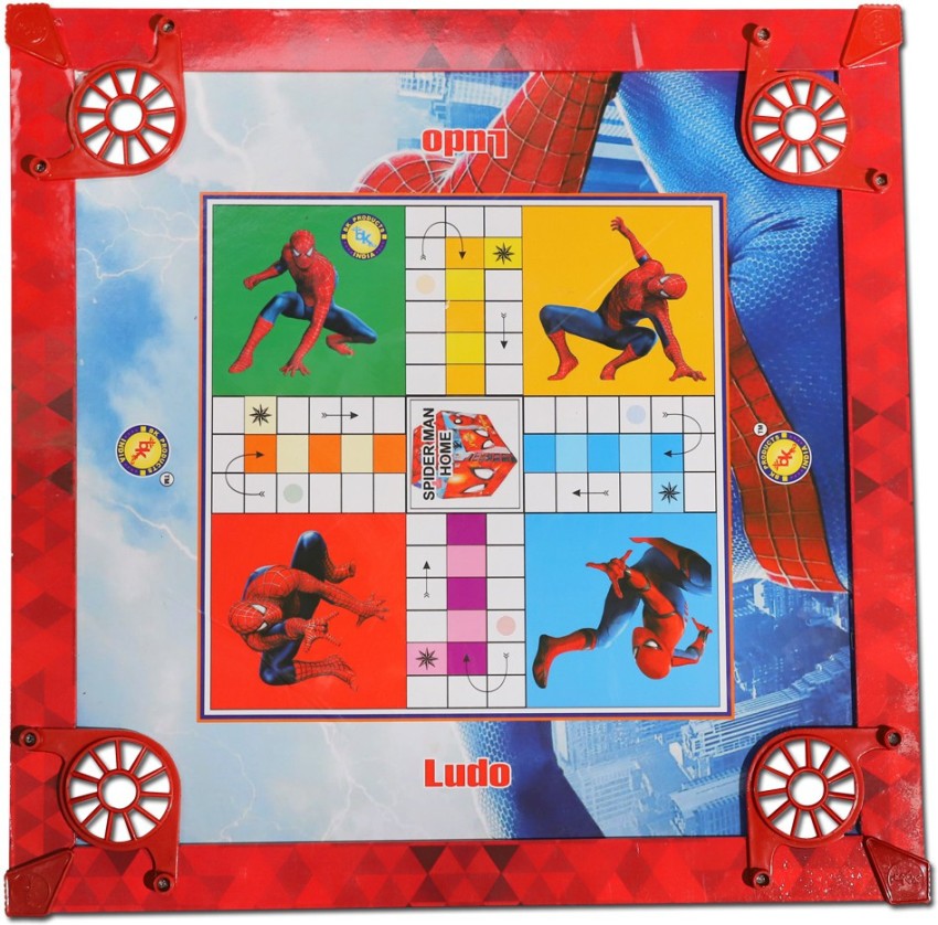 DEZICON ECOM spiderman Carrom Board with Ludo 2 in 1 Game (20x20 Inches)  Carrom Board Board Game Carrom Board Board Game - spiderman Carrom Board  with Ludo 2 in 1 Game (20x20