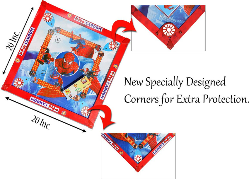 DEZICON ECOM spiderman Carrom Board with Ludo 2 in 1 Game (20x20 Inches)  Carrom Board Board Game Carrom Board Board Game - spiderman Carrom Board  with Ludo 2 in 1 Game (20x20