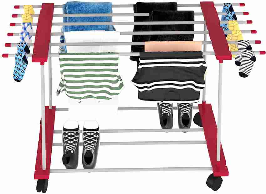 3 Layer Stainless Steel Portable and Foldable Cloth Drying Stand / Rack  (Pink), For Home at Rs 1499, Cloth Drying Stand in Indore