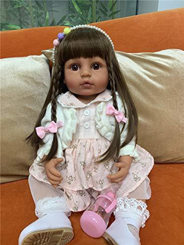Zero Pam Reborn Baby Doll Girl Long Hair 22 inch Newborn Doll Full