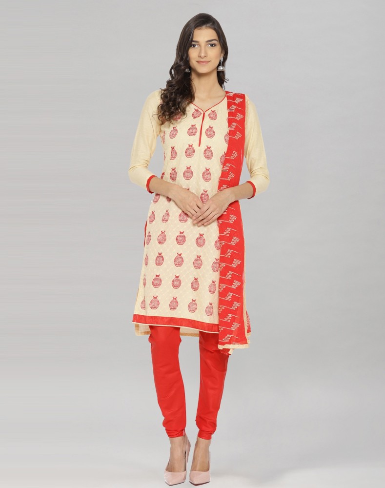 Siril Cotton Blend Embroidered Embellished Kurta Churidar