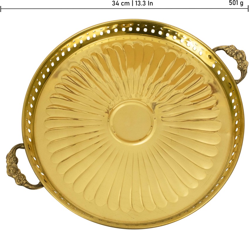 Shop Online: Brass Nakashi pooja Thali Plate