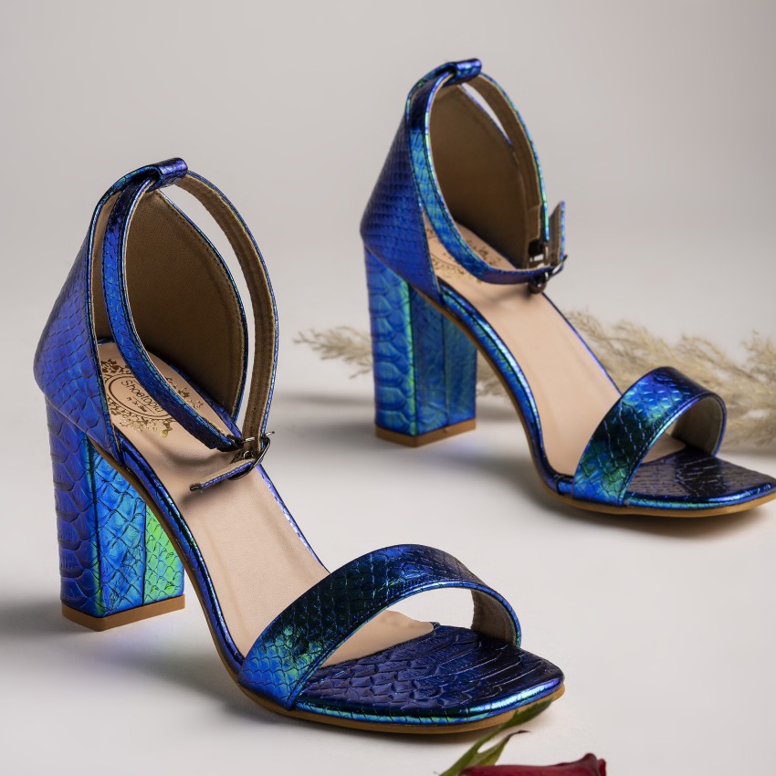 Silver and navy outlet blue heels