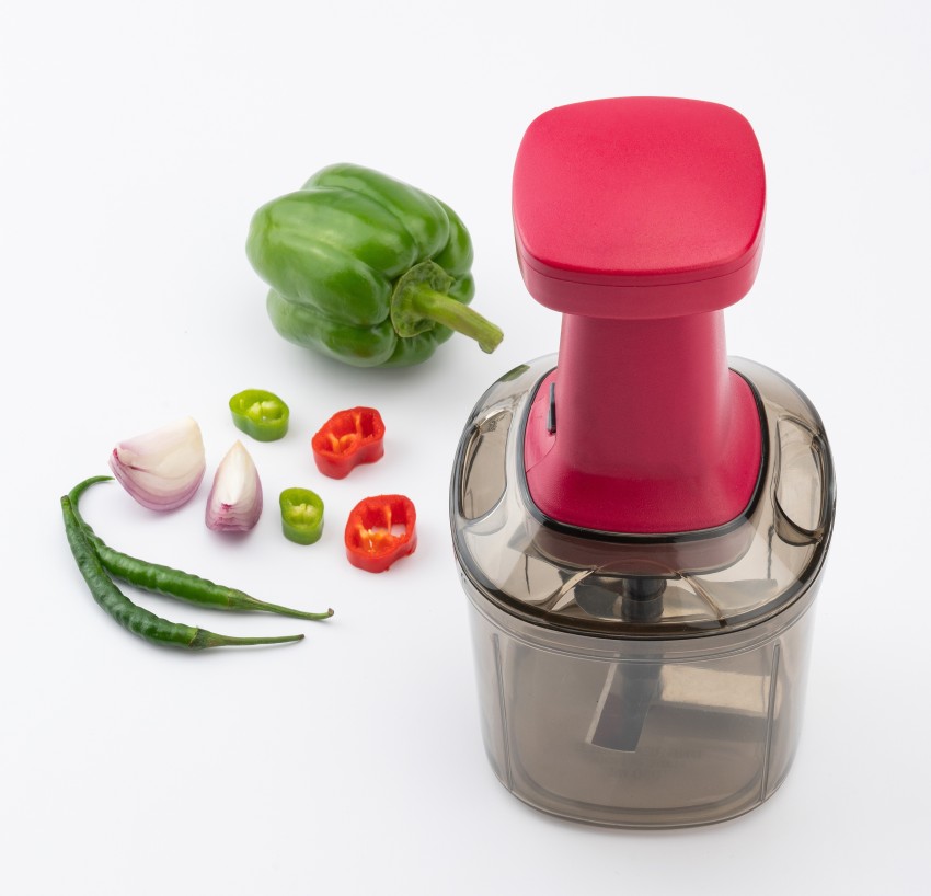 Quick & Easy Square 6 Blade Push Chopper Push N Chop Hand Press Vegetable  Chopper with Easy Push and Close - 1000 Ml