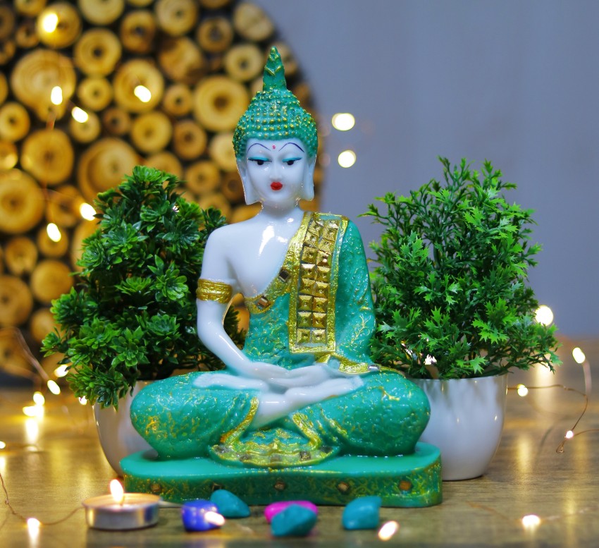 Flipkart Perfect Homes Beautiful Meditating Lord Buddha with Two Artificial  Plant Decorative Showpiece - 23 cm Price in India - Buy Flipkart Perfect  Homes Beautiful Meditating Lord Buddha with Two Artificial Plant