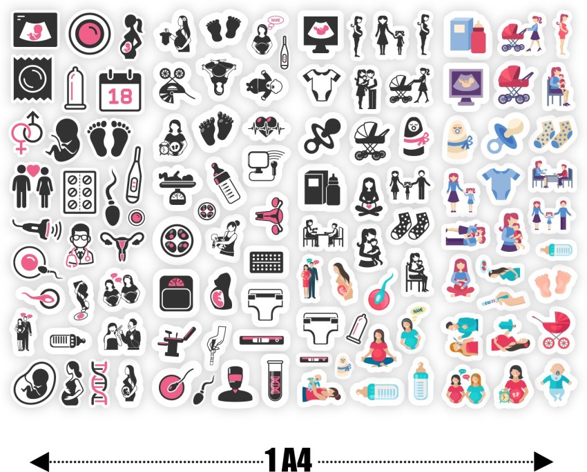 woopme 29 cm Scrapbook Stickers Set For Journal, Diary Self