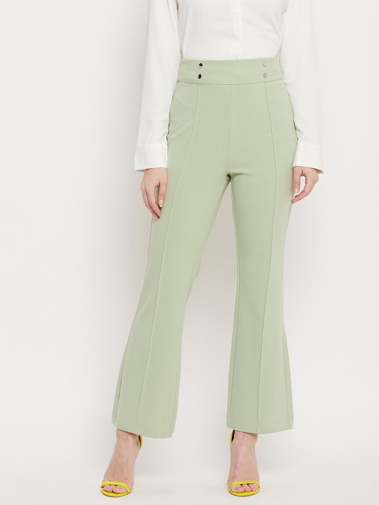 Madame Trousers and Pants  Buy Madame Pink Solid Boot Cut Fit Trousers  Online  Nykaa Fashion
