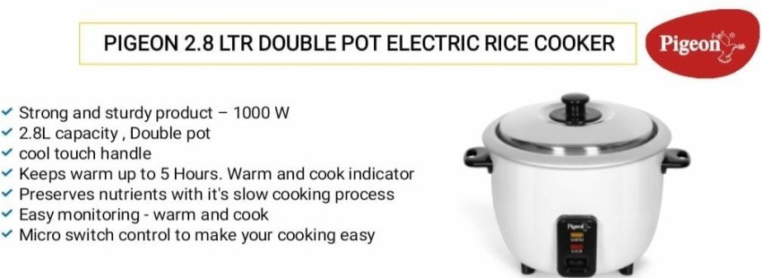 Pigeon rice deals cooker 2.8 litre