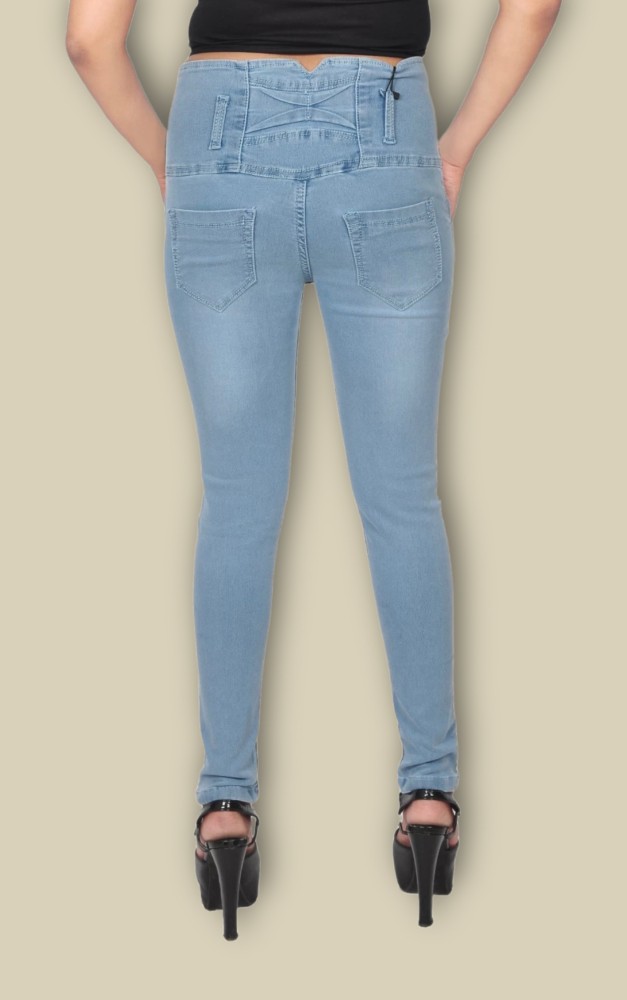 66% OFF on Crazy Girls Skinny Women Dark Blue Jeans on Flipkart