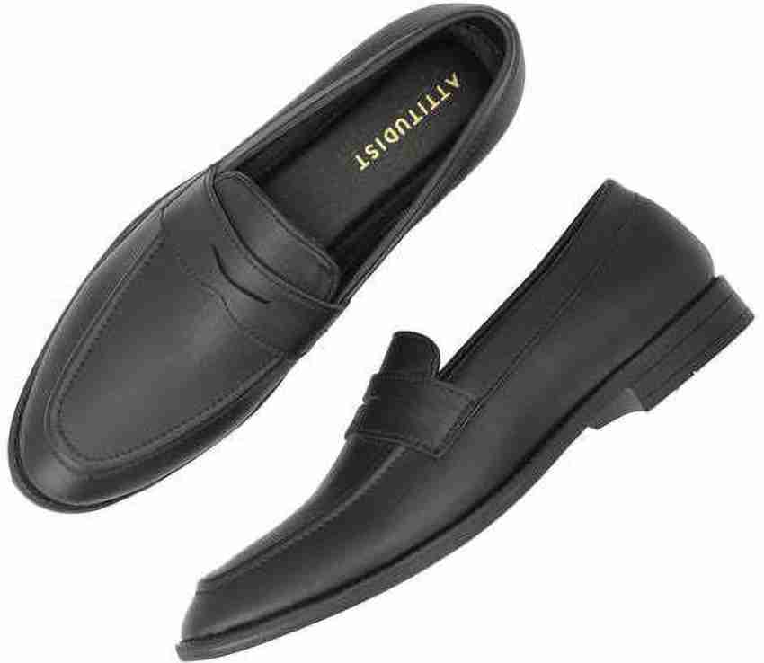 Men's Lincoln Penny Loafer In Black Leather - Thursday