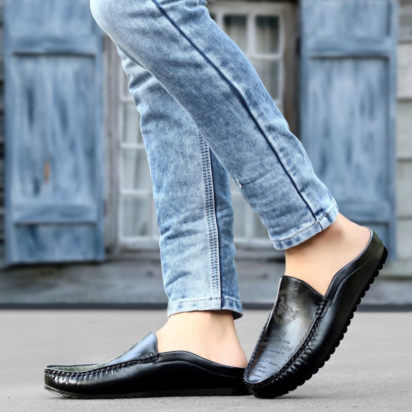 Blue Horse Open Back Half Loafer Casual Shoe For Men - Buy Blue