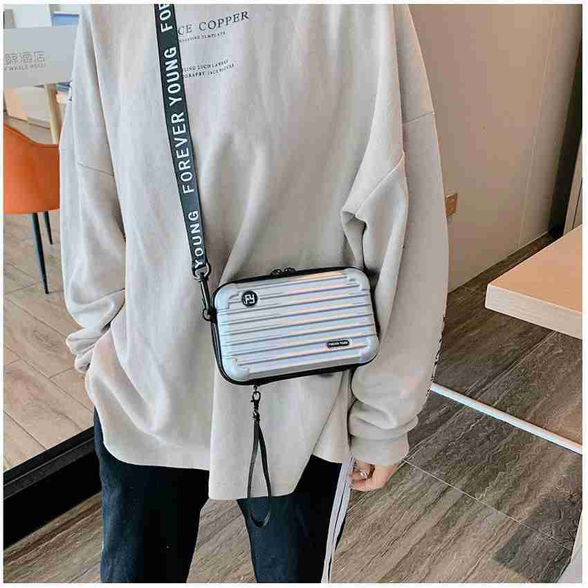valerie Silver Sling Bag Sling Box Bag For Women with Detachable Shoulder Strap and Cosmetic Bag Silver Price in India Flipkart