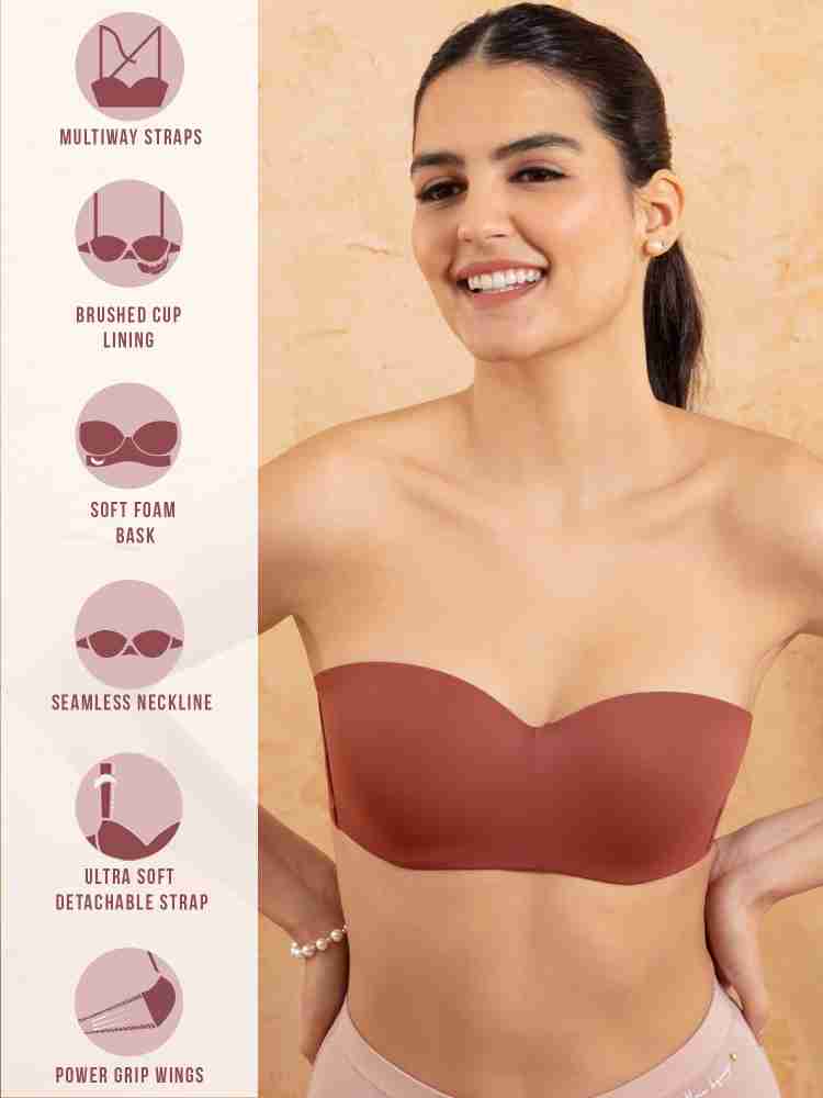 Nykd Strapless Bra-Padded Wired Seamless Comfortable Bra With