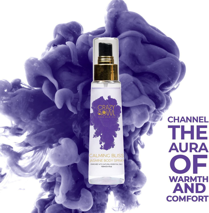 CRAZY OWL Calming Bliss Jasmine Unisex Body Spray Long Lasting Floral Spray Body Mist For Men Women