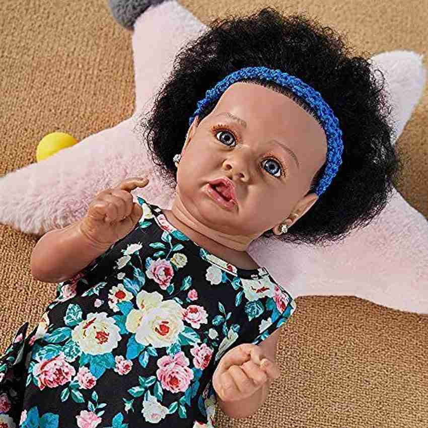 UCanaan Lifelike Reborn Baby Dolls with Soft Body 22 Inch Black