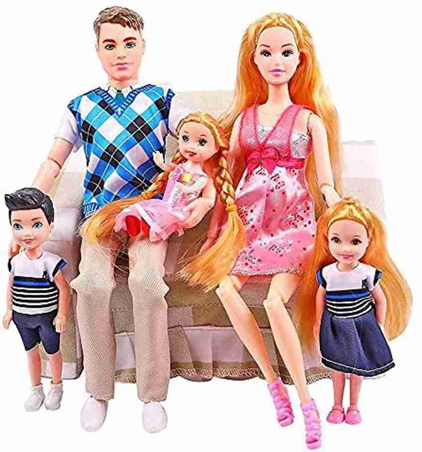 UCanaan Family Dolls Set of 6 People with 70 Pcs Accessories