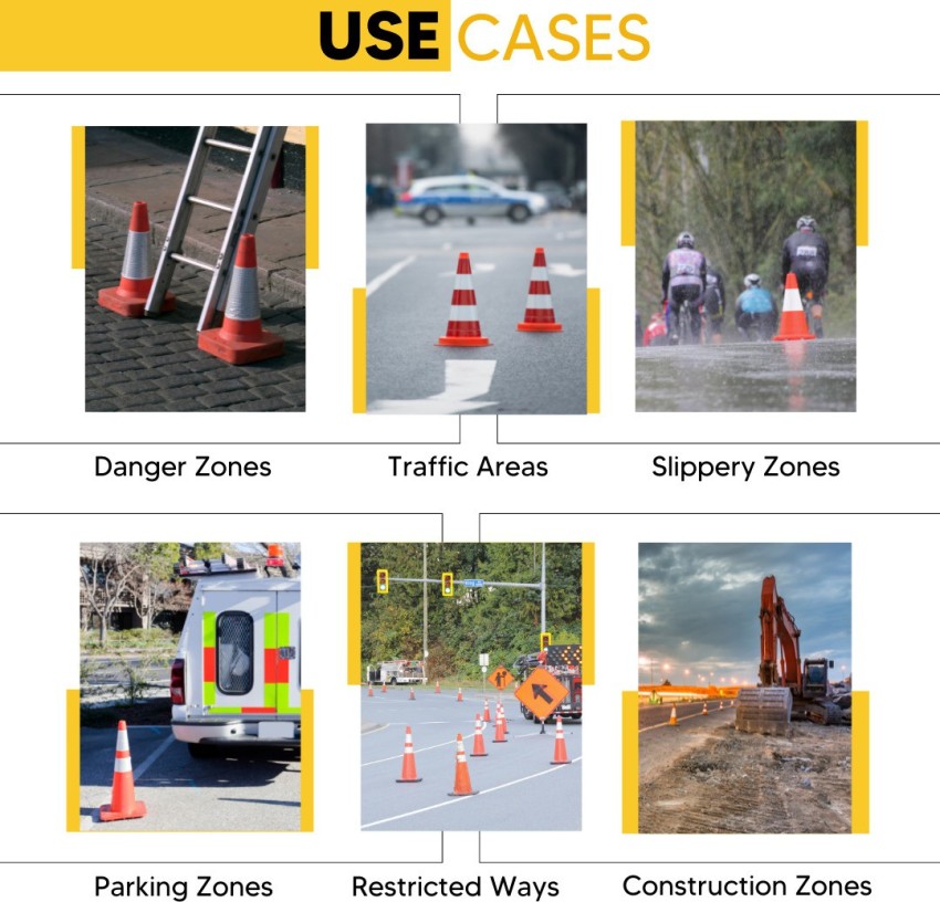 Buy Health Safe Safety Cone With Chain Plastic Barricade Traffic