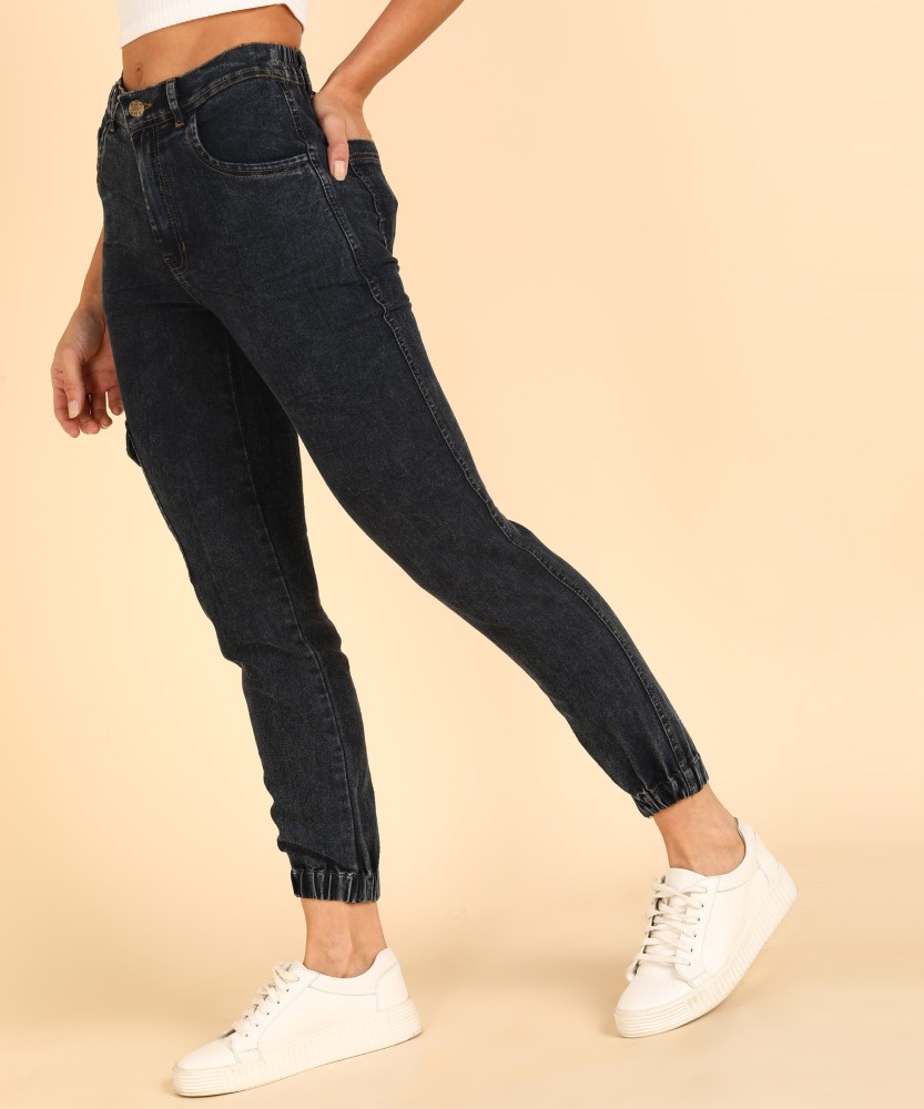 Black jogger best sale jeans women's