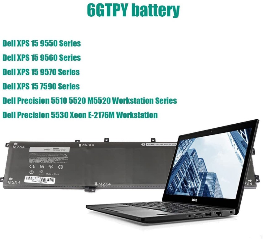 Replacement Laptop Battery 4GVGH Compatible with 6GTPY Dell XPS 15