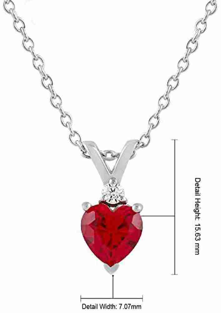 Heart ruby deals pendant necklaces