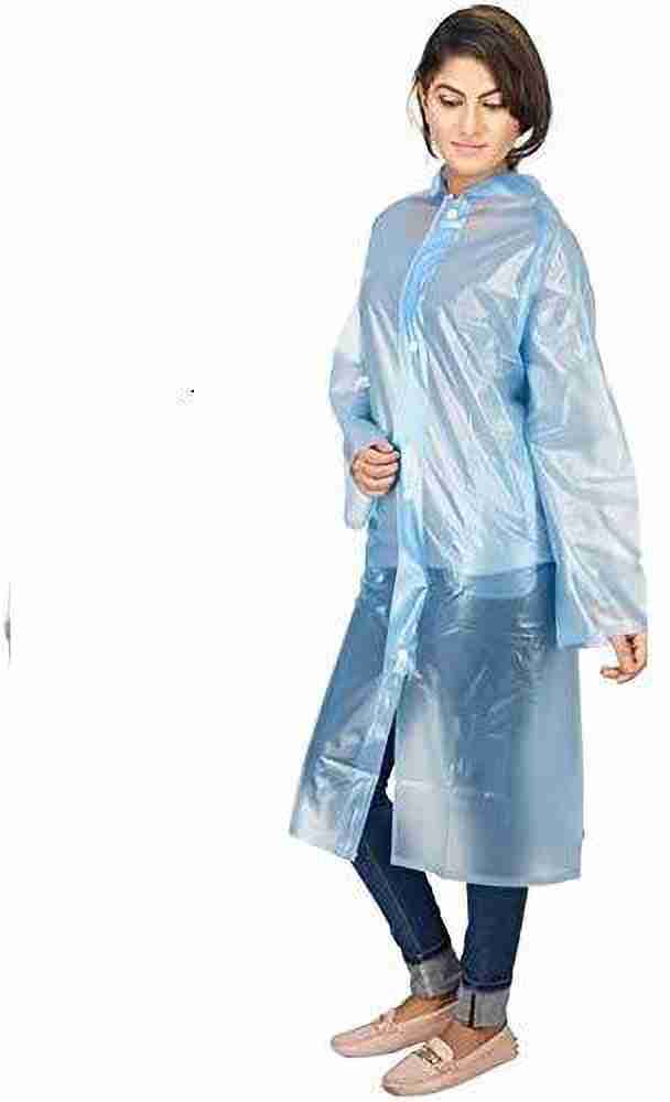 KETKAR Women's PVC Waterproof Knee Long Raincoat_Pack Of 01