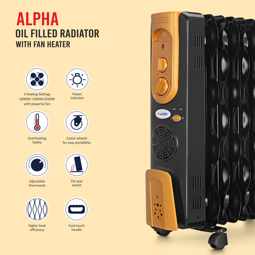 Lazer ALPHA OFR -11 Ecofin PTC With Fan Oil Filled Room Heater Price in  India - Buy Lazer ALPHA OFR -11 Ecofin PTC With Fan Oil Filled Room Heater  online at Flipkart.com