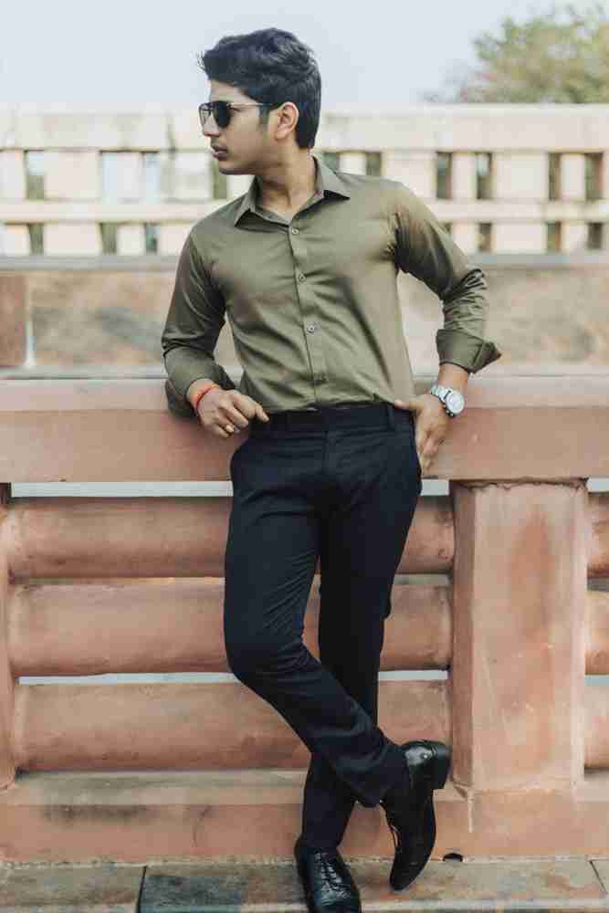 Olive green shirt sales