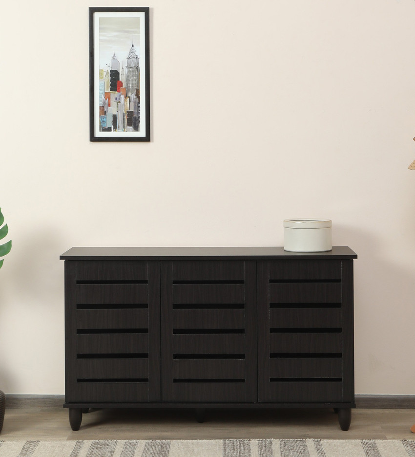 Mintwud 3 Door Shoe Rack in Wenge Finish Engineered Wood Shoe Rack