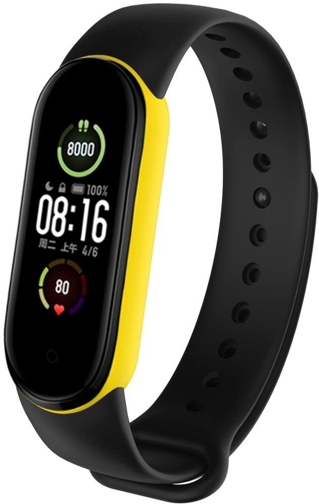 Ineix Mi Band 6 Band 5 Silicone Strap For Men Women Dual Color Black Yellow Smart Band Strap Price in India Buy Ineix Mi Band 6 Band 5 Silicone Strap