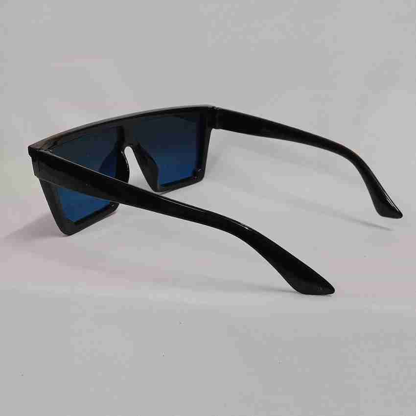 Buy SERAT FAB Shield Sunglasses Blue For Men Women Online Best