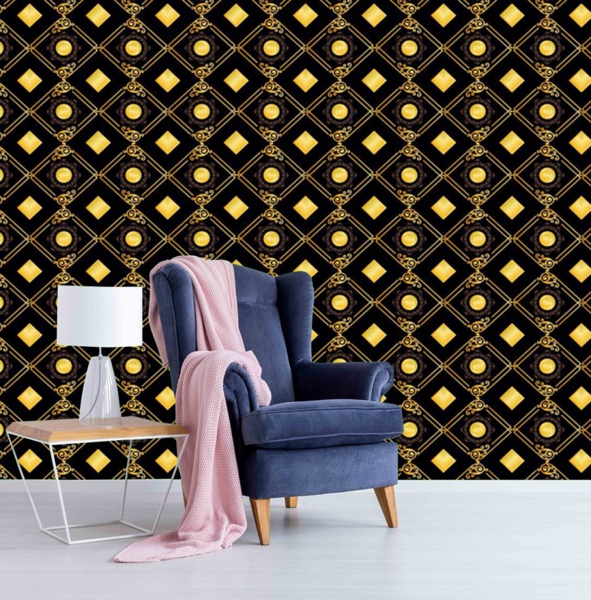 Wall Paper for Wall Decor  3D Wall Sticker for Bedroom  Self Adhesive   Peel  Stick  Wallpaper for Walls 40cm x 1000cm Black Gold 3D 1  Wallpaper Roll  Amazonin Home Improvement