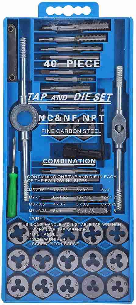 kts12 40pcs Threaded Tap Dies Set, Hex Die Set Standard Tap Milling Carbon  Steel Hand Threading Tool Double Sided Speed Wrench Price in India Buy  kts12 40pcs Threaded Tap Dies Set,