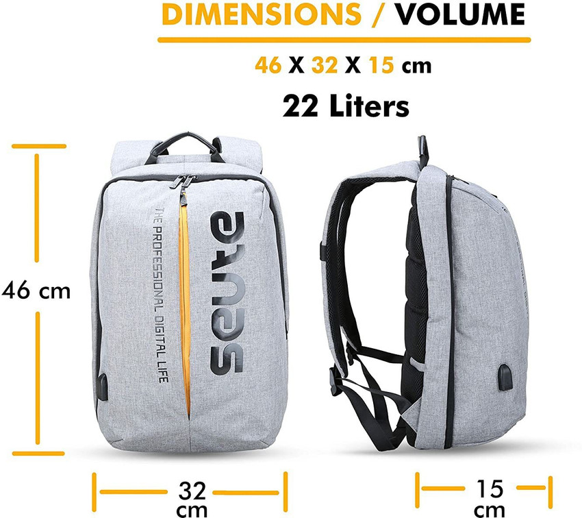 seute Teckpro Backpack Grey with USB Port Rain Cover 22 L Laptop Backpack GREY Price in India Flipkart