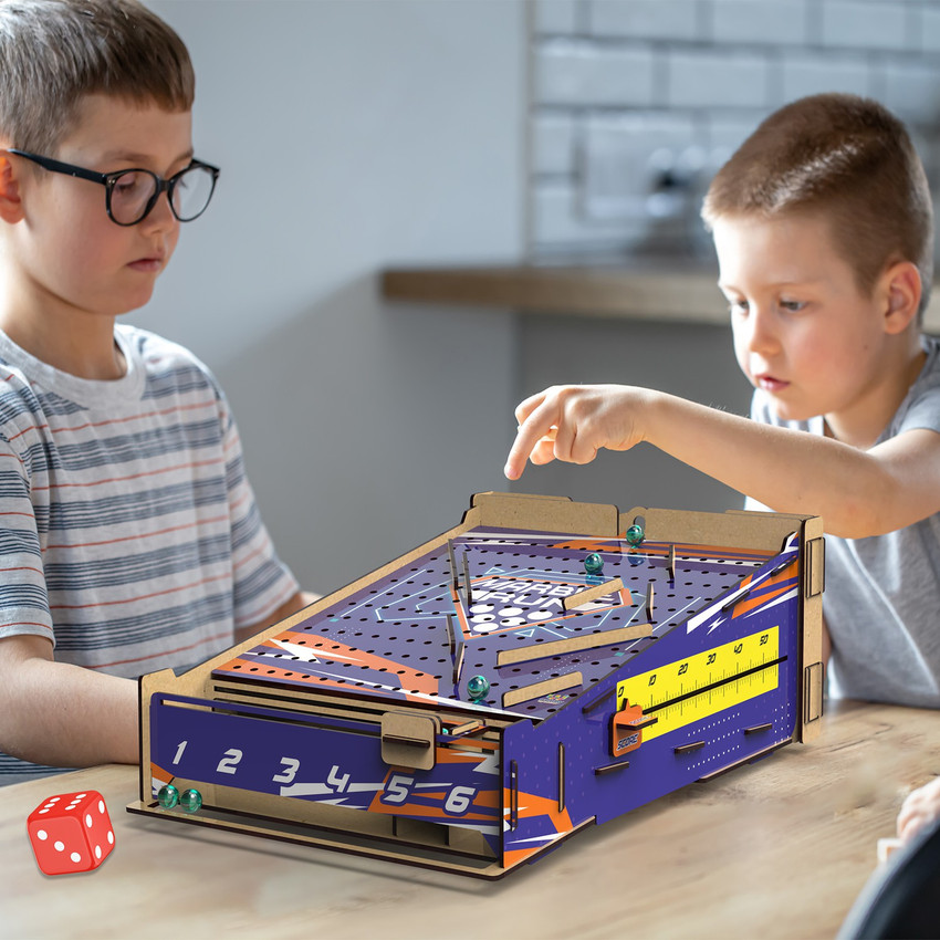Webby DIY Wooden Marble Run Game Table Top Fun Family Game Set