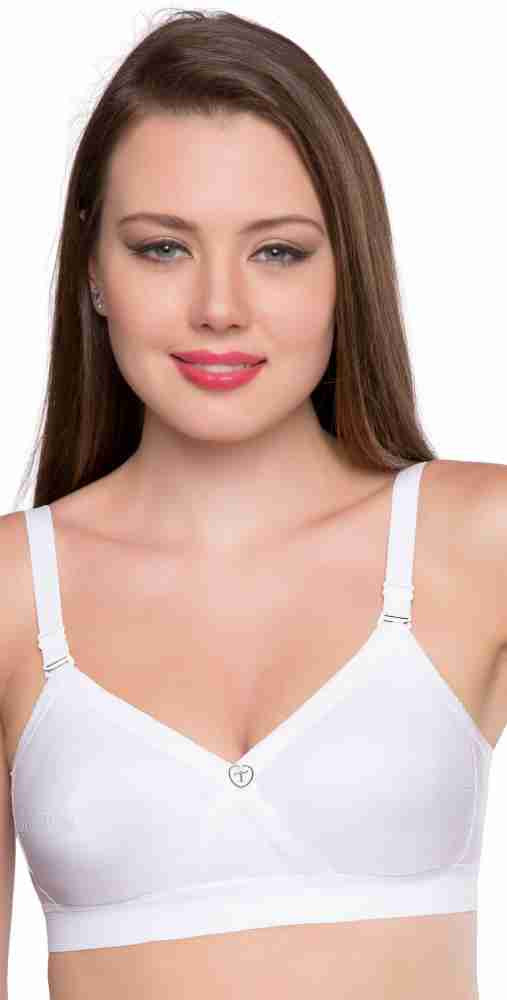 Tisha Kiran COTTON White V Star Bra Non Padded Cups Ideal Coverage with  Adjustable Straps Perfect Choice for Regular Wear White Color Bra For Women  (Pack of 2)