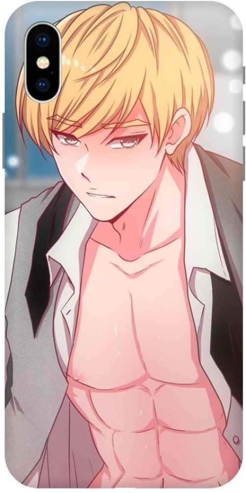 AI Art Generator: Blonde Anime guy with blue eyes