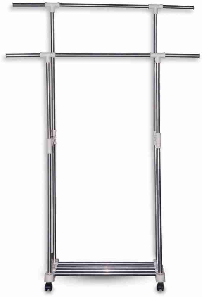 Trench Steel Floor Cloth Dryer Stand Double Pole Clothes Drying Rack,  Double Pole Rail Rod Adjustable Outdoor Indoor Price in India - Buy Trench  Steel Floor Cloth Dryer Stand Double Pole Clothes